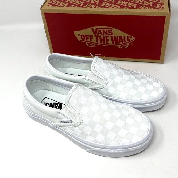 SANTA’S DEAL 🎄 VANS Classic Slip-On Checkerboard White Low Top Women's Size 6.5 - Picture 7 of 11